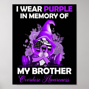 Póster Usa Morado Por Mi Hermano Conciencia de Sobredosis