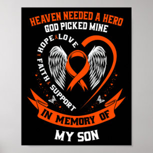 Póster Usa Naranja En Memoria De Mi Hijo Leucemia.