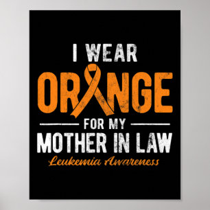 Póster Usa Naranja Para Mi Madre En Leucemia De Cáncer De