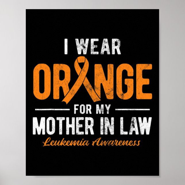 Póster Usa Naranja Para Mi Madre En Leucemia De Cáncer De (Frente)