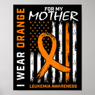 Póster Usa Naranja Para Mi Madre Leukemia, Conciencia Ame