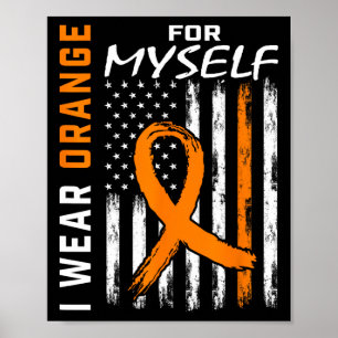 Póster Usa Naranja Para Mí Mismo Awaren De Cáncer De Leuc