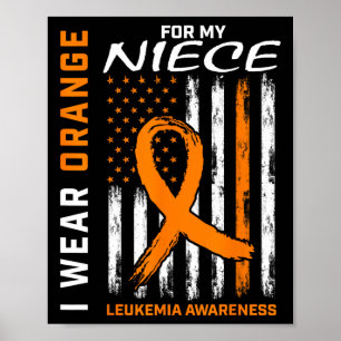 Póster Usa Naranja Para Mi Niña Leukemia Conciencia Ameri