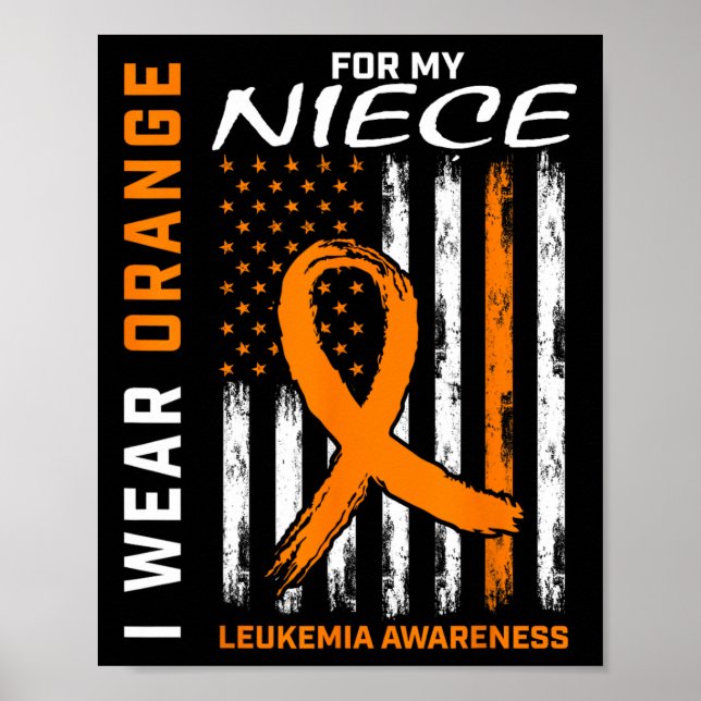 Póster Usa Naranja Para Mi Niña Leukemia Conciencia Ameri (Frente)