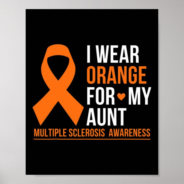 Póster Usa Naranja Para Mi Tía Esclerosis Múltiple Señora (Frente)