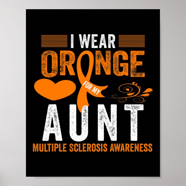 Póster Usa Naranja Para Mi Tía Señora Múltiple Esclerosis (Frente)