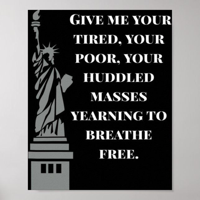 Póster Usa New Colossus Statue Of Liberty Anti-racism  (Frente)