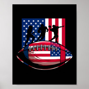 Póster Usa Patriot O Fútbol Americano 4 De Julio Ameri