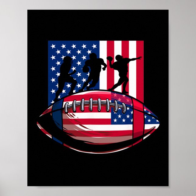 Póster Usa Patriot O Fútbol Americano 4 De Julio Ameri (Frente)