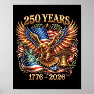 Póster Usa pride eagle 250 years 1776-2026 4th july