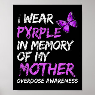 Póster Usa Púrpura En Memoria De Mi Madre Con Awaren Por