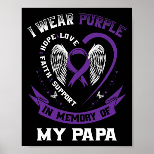 Póster Usa Púrpura En Memoria De Mi Papá, Cáncer Pancreát