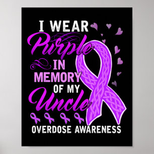 Póster Usa Púrpura En Memoria De Mi Tío Sobredosis Awaren