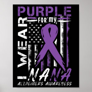 Póster Usa Púrpura Para Mi Nana Alzheimerheimer Heimers A