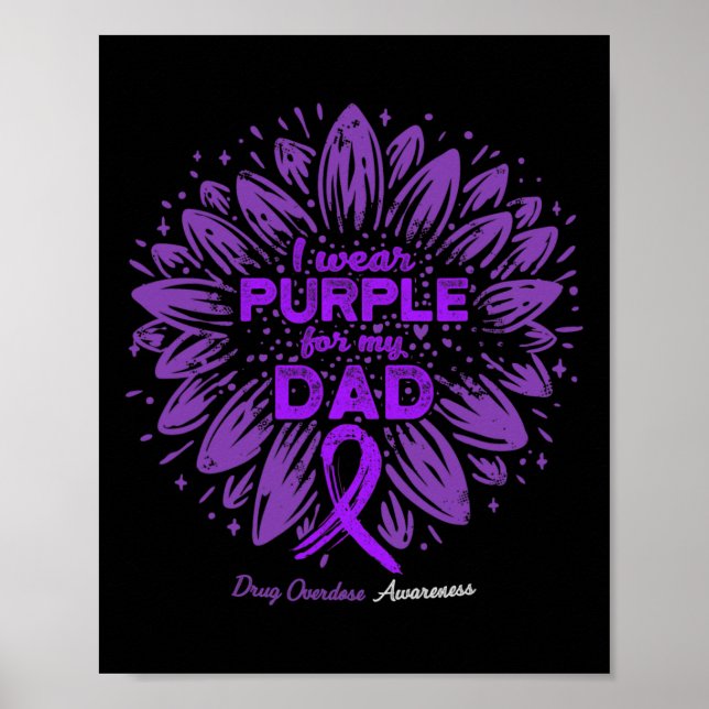 Póster Usa Púrpura Para Mi Papá La Sobredosis De Medicame (Frente)