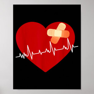Póster Usa Rojo Este Febrero Para La Conciencia De La Enf