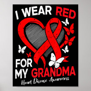 Póster Usa rojo para la conciencia de la enfermedad cardí