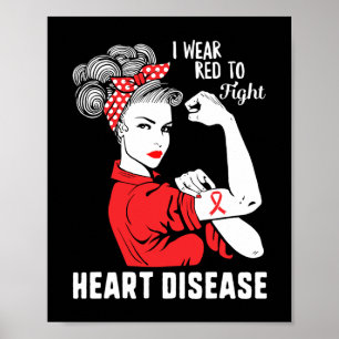 Póster Usa Rojo Para Luchar Concienciación Sobre Enfermed