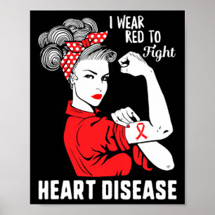 Póster Usa Rojo Para Luchar Concienciación Sobre Enfermed