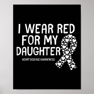 Póster Usa Rojo Para Mi Hija Enfermedad Congénita Del Cor