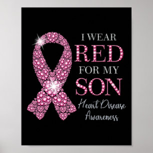Póster Usa Rojo Para Mi Hijo Enfermedad Cardíaca Ayuda Pa