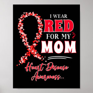 Póster Usa Rojo Para Mi Mamá Enfermedad Cardíaca Concienc