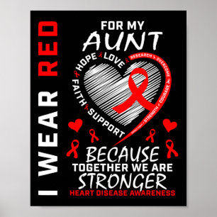 Póster Usa Rojo Para Mi Tía Enfermedad Cardíaca Sensibili