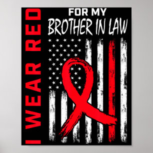 Póster Usa Rojo Por Mi Cuñado Conciencia De Enfermedad Ca