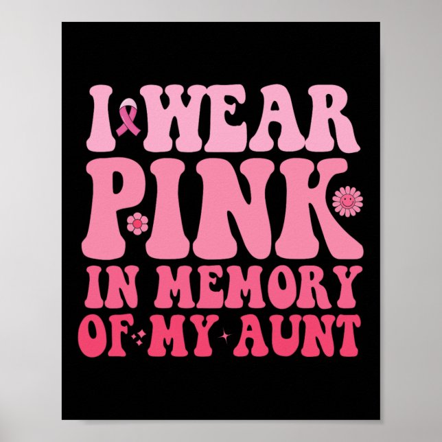 Póster Usa Rosa En Memoria De Mi Tía De Cáncer De Mama (Frente)