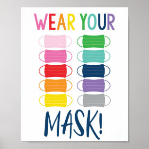 Póster Usa tu máscara - Aula Arcoiris / Poster escolar