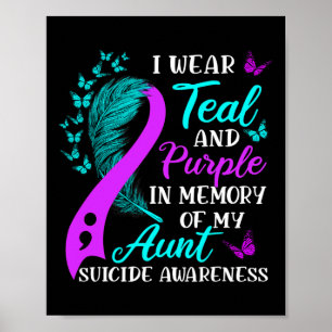 Póster Usa Verde azulado Y Morado En Memoria De Mi Suicid