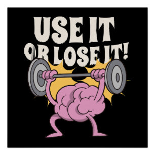 Póster Usa y entrena tu cerebro
