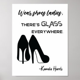 Póster Usa zapatos, damas, hay vidrio, Kamala Harris