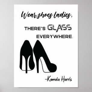 Póster Usa zapatos, damas, hay vidrio, Kamala Harris