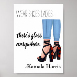Póster Usa zapatos, damas, hay vidrio, Kamala Harris