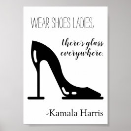Póster Usa zapatos, damas, hay vidrio, Kamala Harris