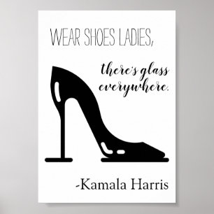 Póster Usa zapatos, damas, hay vidrio, Kamala Harris