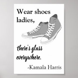 Póster Usa zapatos, damas, hay vidrio, Kamala Harris