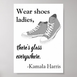 Póster Usa zapatos, damas, hay vidrio, Kamala Harris