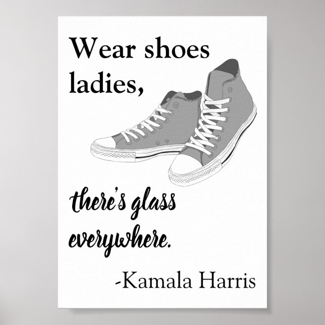 Póster Usa zapatos, damas, hay vidrio, Kamala Harris (Frente)