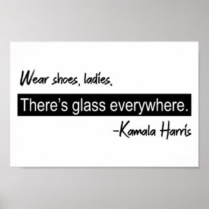 Póster Usa zapatos, damas, hay vidrio, Kamala Harris
