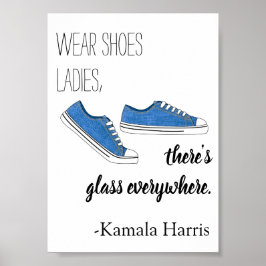 Póster Usa zapatos, damas, hay vidrio, Kamala Harris
