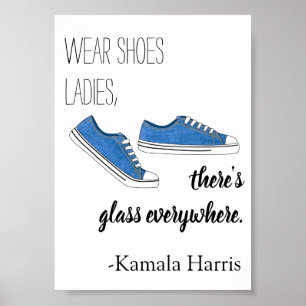 Póster Usa zapatos, damas, hay vidrio, Kamala Harris