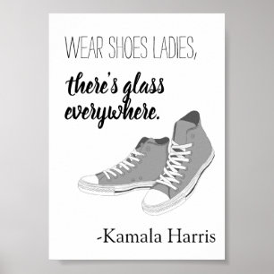 Póster Usa zapatos, damas, hay vidrio, Kamala Harris