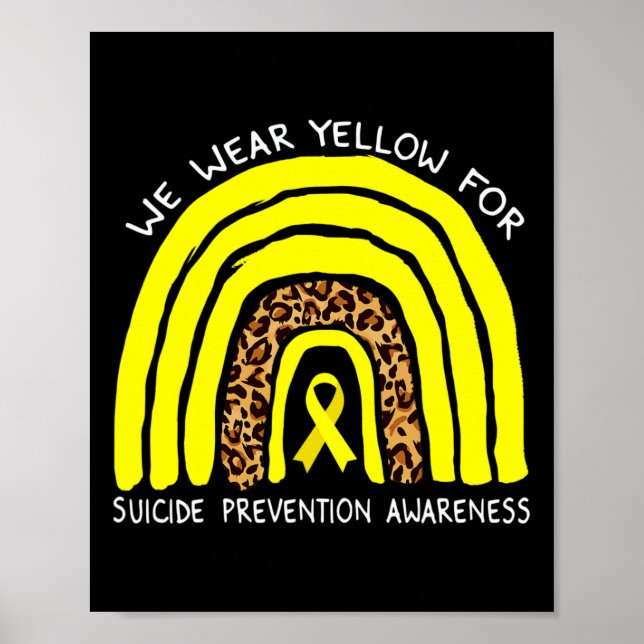 Póster Usamos arcoiris amarillo para prevenir el suicidio (Frente)