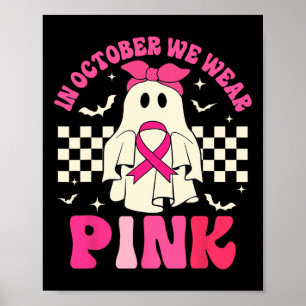 Póster Usamos Awarene De Cáncer De Mama De Halloween Rosa