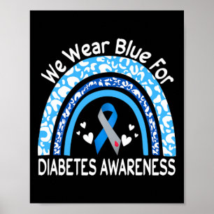 Póster Usamos Azul Para Concienciar Sobre La Diabetes Leo