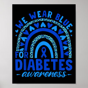 Póster Usamos Azul Para La Diabetes Conciencia Del Corazó