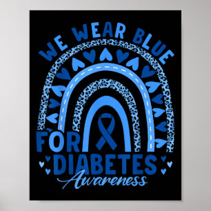Póster Usamos Azul Para La Diabetes Concienciación Unidad