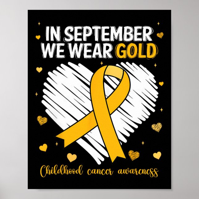 Póster Usamos Cáncer Infantil Gold Awareness Gold Ribbo (Frente)